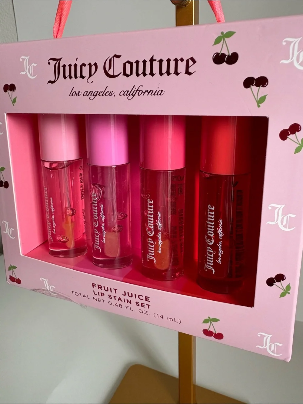 🍒Juicy Couture Fruit Juice Lip Stain 4-Piece Set Cherry Pink